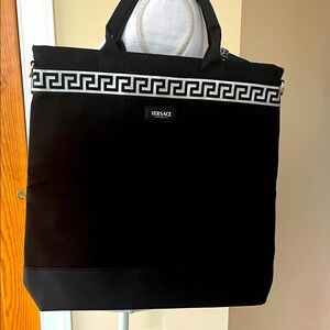 Versace Black Tote Bag /Canvas Bag Travel Handbag /Overnigh